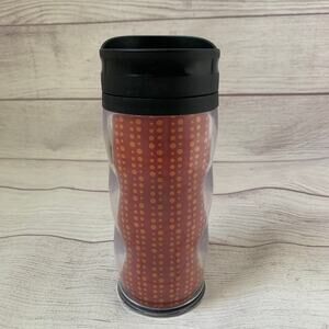 Whirley Drink Works Red and Orange Polka Dot Coffee Travel Mug Tumbler with Lid